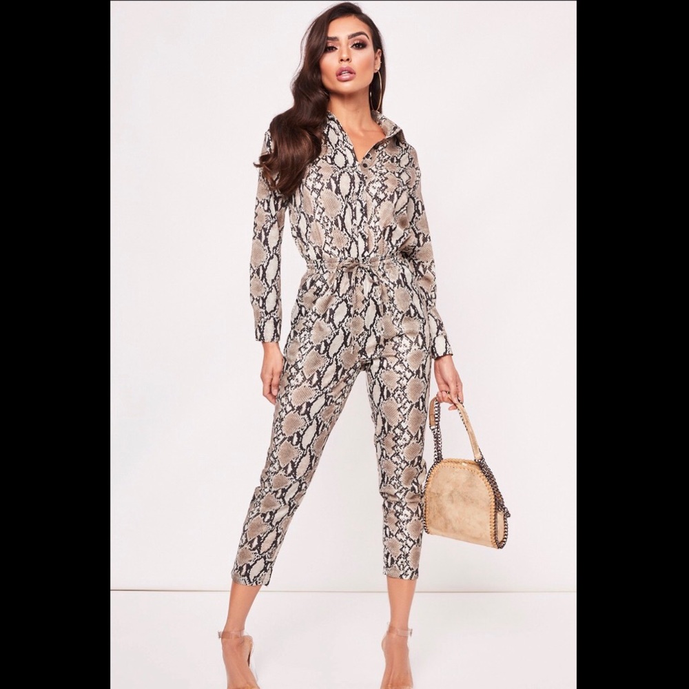 Snake skin jumpsuit.